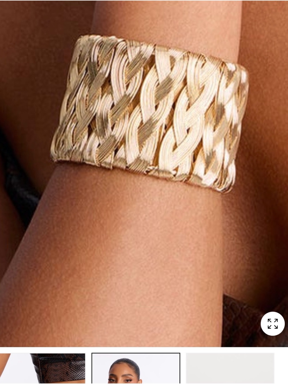 Fashion Nova Woven Gold Cuff Bracelet
